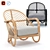 Stylish Rattan Chair: Crate&Barrel Etta 3D model small image 1