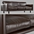 Vintage Brown Leather Carey Sofa 3D model small image 2