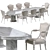 Elegant Dining Set with Marble Table 3D model small image 1