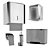 Sleek Bathroom Collection: Holder, Brush, Bin 3D model small image 1