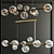 Elegant Gold & Black Glass Pendant Light 3D model small image 1
