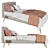 Beige Lydia Bed with Bedding Set 3D model small image 1