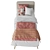 Beige Lydia Bed with Bedding Set 3D model small image 2