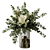 Elegant White Protea Bouquet with Eucalyptus Vase 3D model small image 1