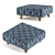 Modern Square Tufted Ottoman-Coffee Table: Elegant Fabric & Carved Wood Combination 3D model small image 3