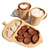 Eco Delights: Nut Dish, Cookies, and Cappuccino 3D model small image 1