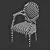 Elegant Carved Baker Armchair 3D model small image 4