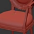 Elegant Carved Baker Armchair 3D model small image 5