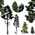 Evergreen Forest Delight: Coniferous Tree Set 3D model small image 1