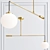 Sleek Brass Pendant Lamp 3D model small image 1