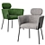  Elegant Gray Velvet Ange Chair 3D model small image 1