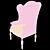 Contemporary Fabric Seat: Modern Chair 3D model small image 2