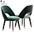 Elegant Baxter Colette Dining Chair 3D model small image 2