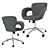 2-in-1 Office Chair: Grey & Brown Fabrics 3D model small image 12