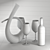 Elegant Wine Set: Bottle, Glass, Decanter 3D model small image 4