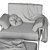 Contemporary Relaxation: Luxurylivinggroup Cap Ferrat Armchair 3D model small image 5