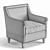 Vinovo Armchair: Stylish, Comfortable, and Durable 3D model small image 2
