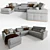 Elegant Massimo Corner Sofa in Fabric 3D model small image 1