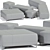 Stylish New York Poliform Pouf Set 3D model small image 3