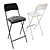 Foldable Bar Stool with IKEA Pillow 3D model small image 1