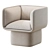 Modern Block Armchair: Sleek & Stylish 3D model small image 1