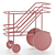 Sleek Steel & Glass Food Trolley 3D model small image 1