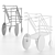 Sleek Steel & Glass Food Trolley 3D model small image 3