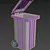 Colorful Waste Bins Set 3D model small image 7