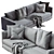 Luxury Flexform Magnum Sofa 3D model small image 3