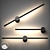 Modern Black Stick Wall Sconce 3D model small image 1