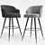Modern Bar Chair: Sleek Design, High-Quality Materials 3D model small image 1