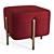 Luxurious Osborne Velvet Footstool 3D model small image 3