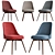 Mid-Century Velvet Office Chair 3D model small image 1