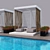 Luxury Garden Day Bed with Gazebo & Pool 3D model small image 3