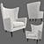 Modern Dolton Armchair: 6 Fabrics, Full Size & Plugin-Free 3D model small image 1