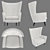 Modern Dolton Armchair: 6 Fabrics, Full Size & Plugin-Free 3D model small image 2