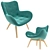 Elegant Doris Arm Chair - Ultra Comfort & Style 3D model small image 1