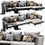 Contemporary B&B Italia SAKE Chaise Lounge 3D model small image 3