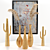 Saguaro Cactus Metal Sculpture Set 3D model small image 6