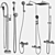 Hygiene Showers Set 92: Ravak, GROHE, Villeroy & Boch 3D model small image 4
