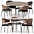 Sleek Harri Table & Elegant Luz Chair 3D model small image 1