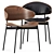 Sleek Harri Table & Elegant Luz Chair 3D model small image 4