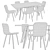 Vitra EM Table & HAL Wood Chair: Timeless Elegance 3D model small image 2