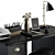 Neoclassic Black Office Desk 3D model small image 4