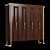 Elegant Walnut Wardrobe 3D model small image 2