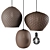 Wicker Pendant Lights Set 3D model small image 1