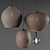 Wicker Pendant Lights Set 3D model small image 2