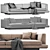 Luxurious B&B Italia Aurae 2 Sofa 3D model small image 3