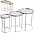 Sleek Silver Nesting Tables 3D model small image 1