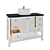 Modena White Vanity Chest: Stylish Storage for Your Bathroom 3D model small image 4